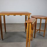 Table pliante et tabourets restaurés du milieu du siècle par Poul Hundevad, Danemark, années 1960