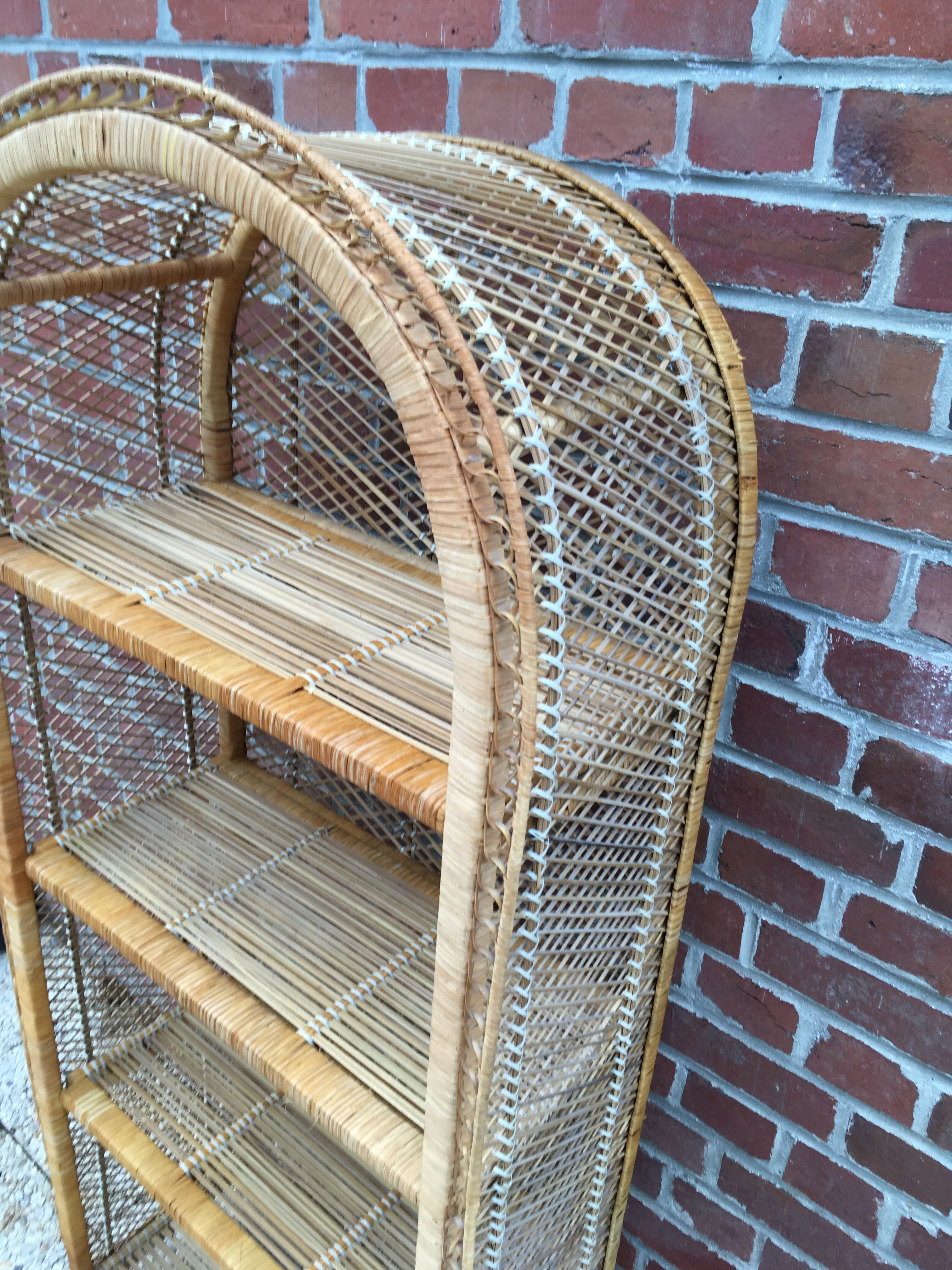 Vintage rattan library