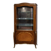 Louis XV style display cabinet in noble wood marquetry