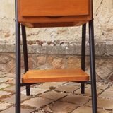 Bedside table, vintage 1950s oak side table