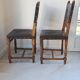 Pair of antique chairs in embossed leather, Henri II style.