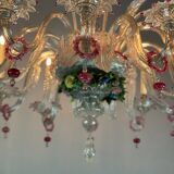 Two Tier Multicolor Murano Glass Venetian Chandelier
