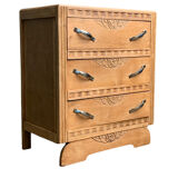Commode art déco 1930 en bois brut