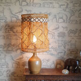 Sandstone lamp and rope