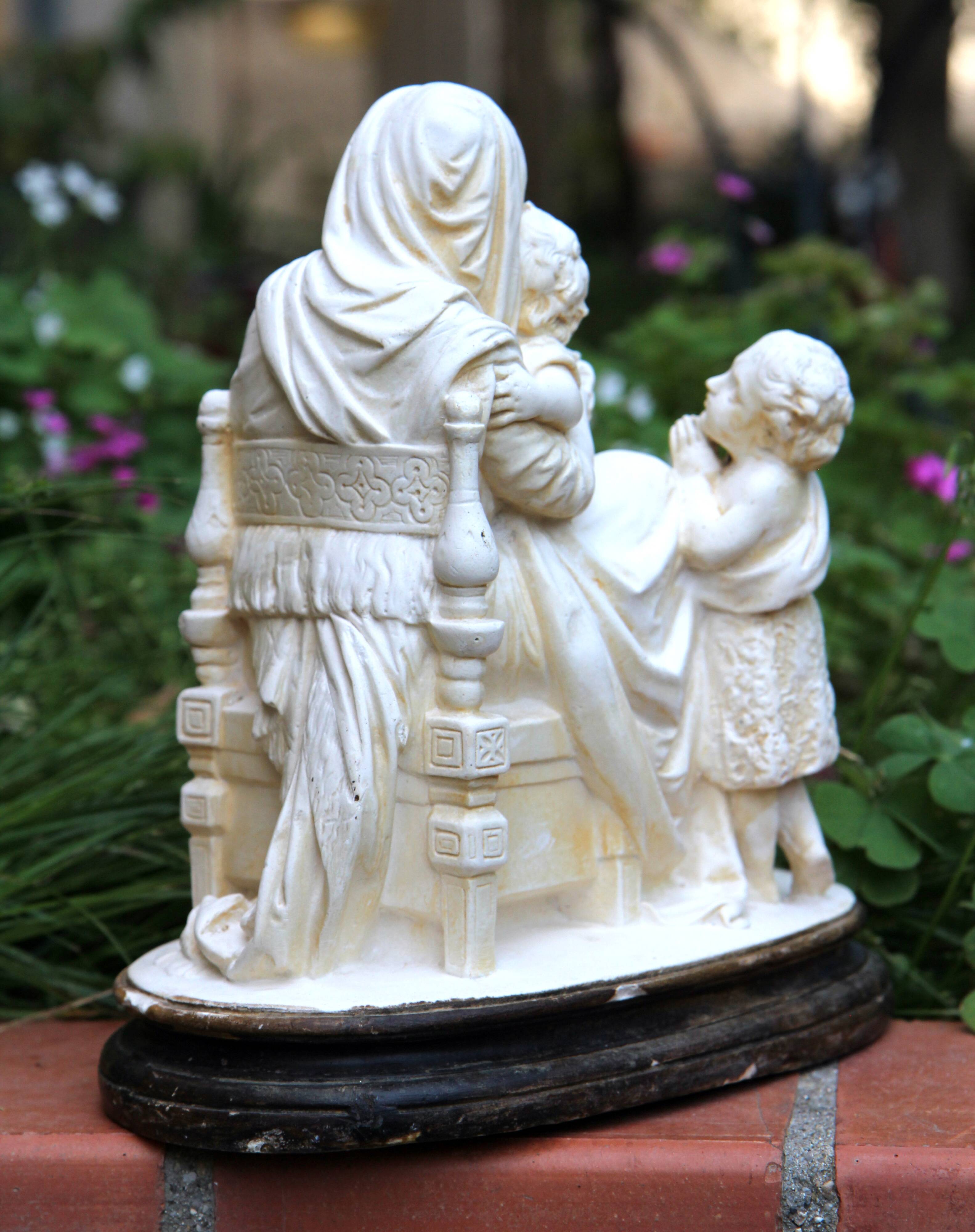 Religious statue plaster clay pipe Raphael Madonna / virgin