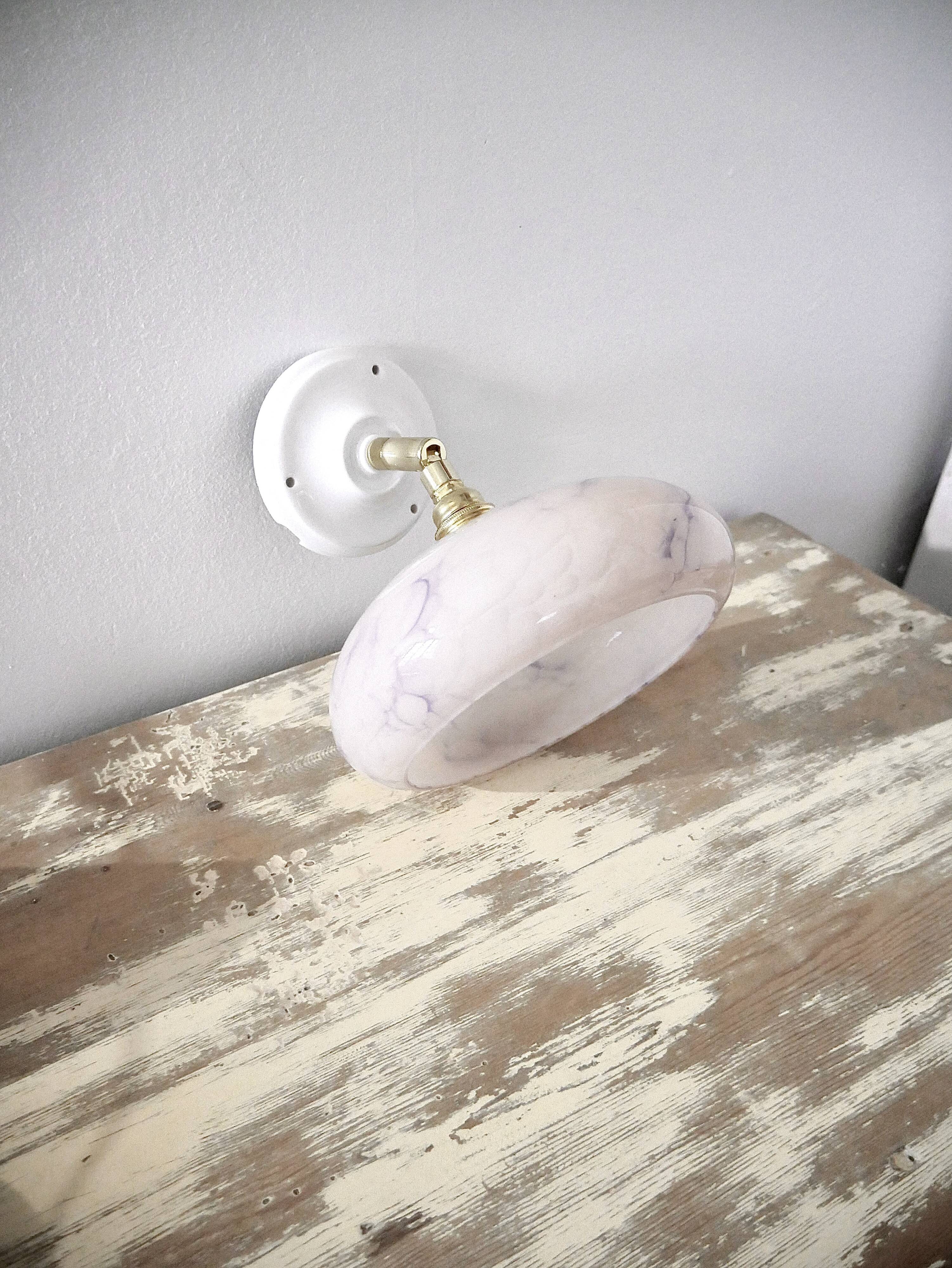 Applique en verre de Clichy rose