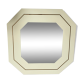 Mirror ivory lacquer with Jean Claude mahey 1970/1980 - 71x70cm