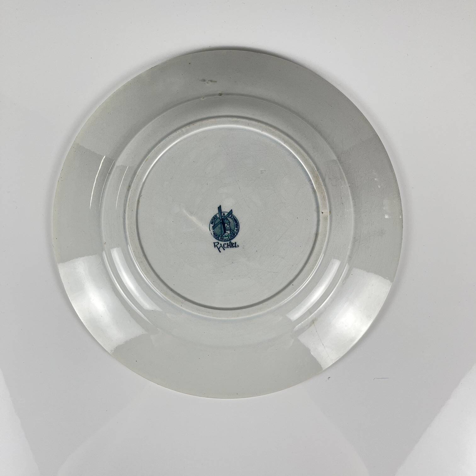 Large round dish "Rachel" Moulins des loups & Hamage, iron earth, 20th century