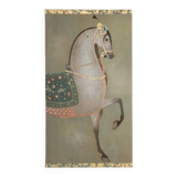 Painted canvas depicting a side view of an Indian horse. Contemporary work.