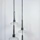 4-light pendant light – Art Deco Czech glass shades – vintage frame