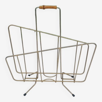 Vintage magazine rack in golden brass