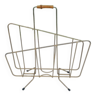 Vintage magazine rack in golden brass