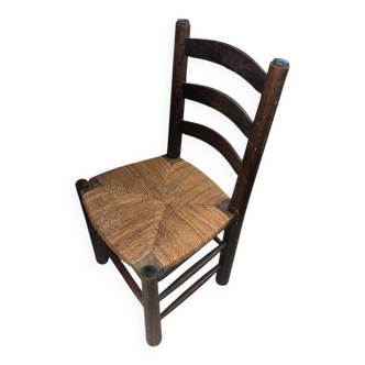 Antique wooden and straw chair – Country / Rustic style