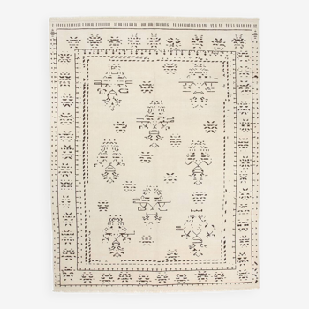 8x10 Beige & Dark Brown Modern Oushak Rug, 232x303Cm