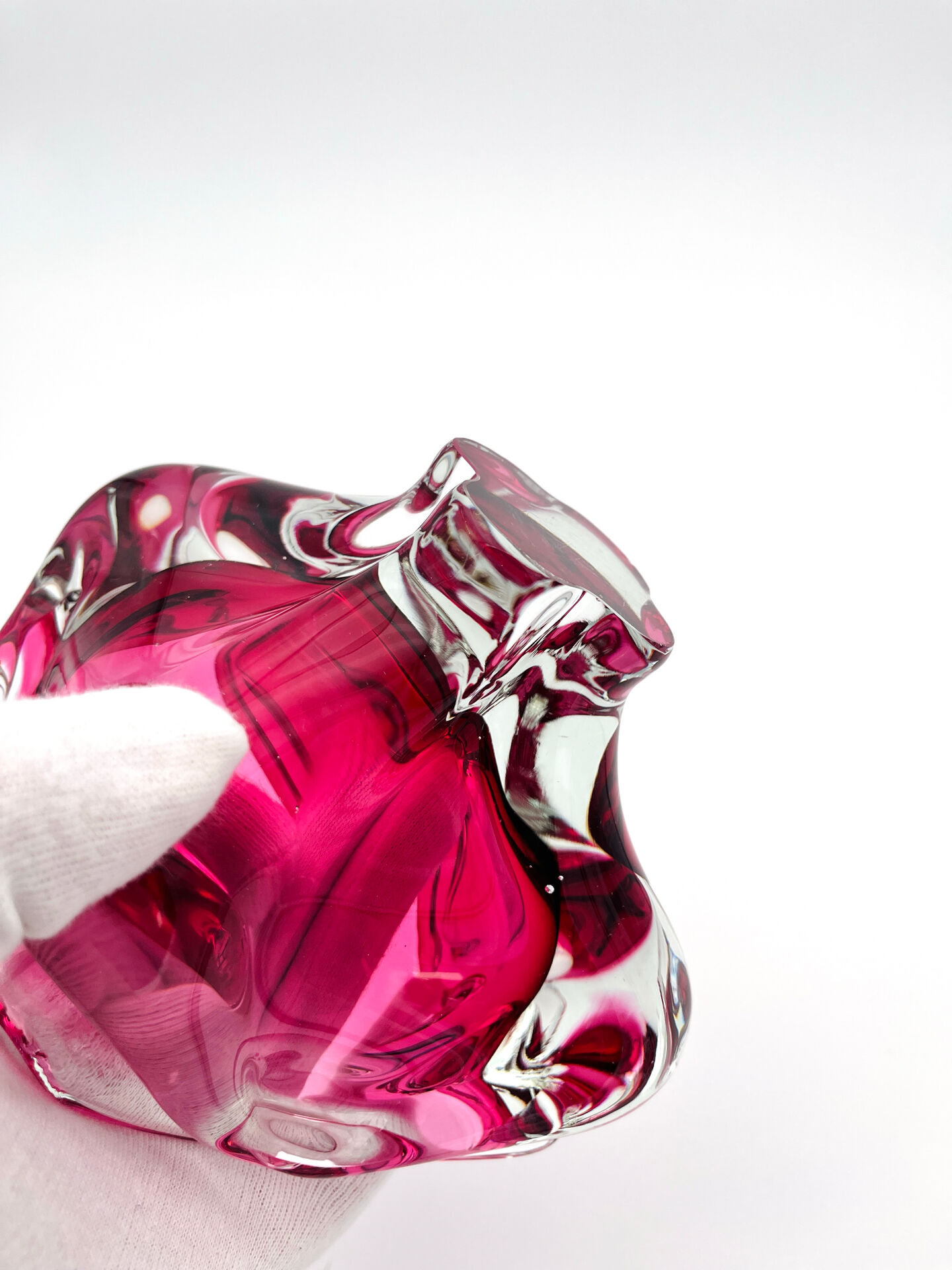 Bowl - Josef Hospodka - Sommerso Bohemian Crystal Pink