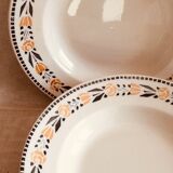 Set of 6 old hollow plates from the Badonviller factory