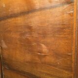 Walnut and marble bedside table