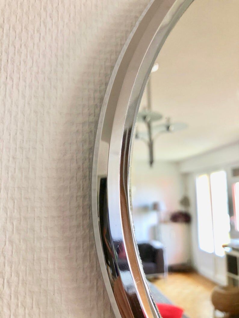 Mirror oval frame metal 50x82cm