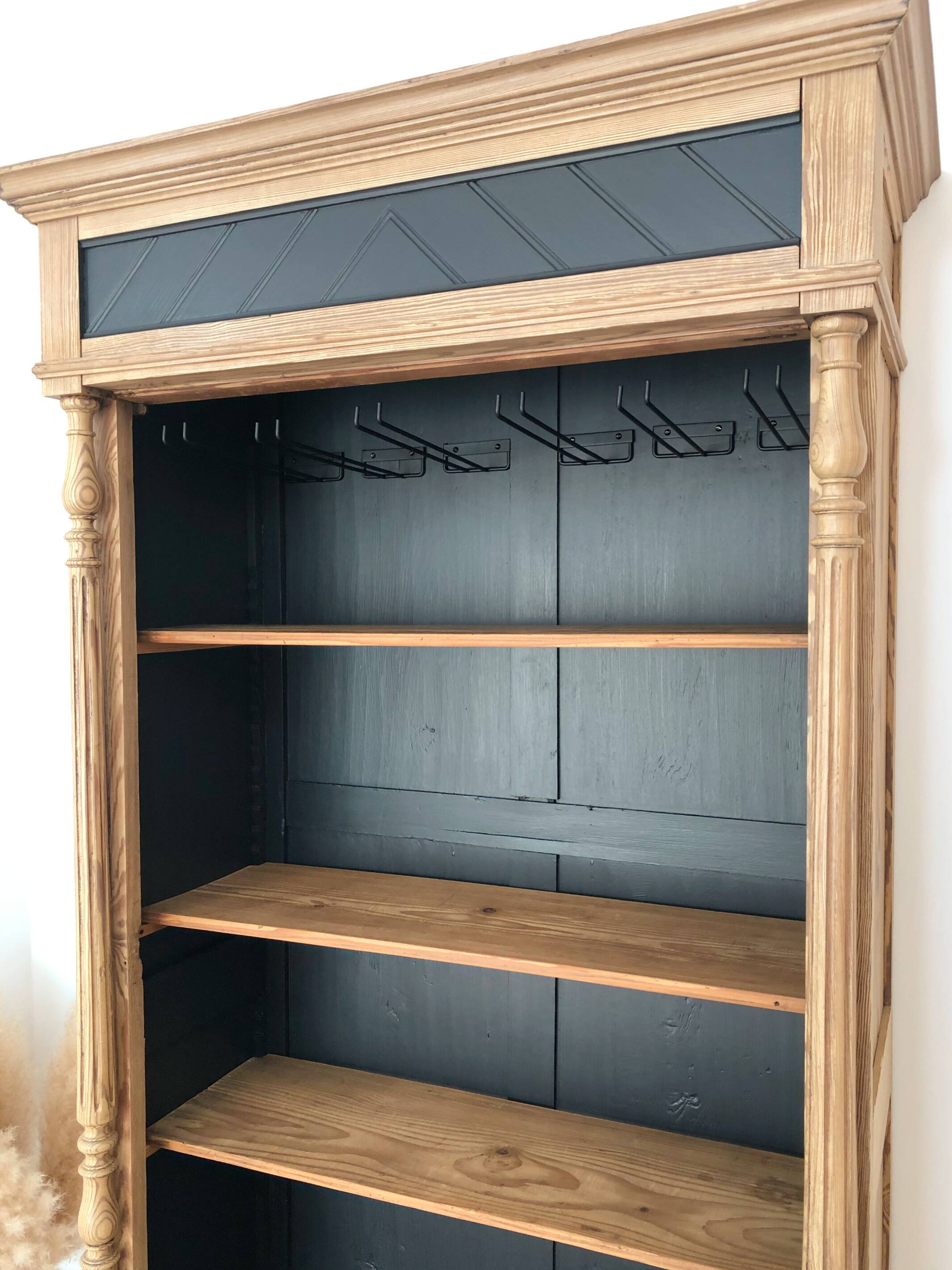 Late 19th/early 20th century solid pine dresser & wine cellar
