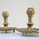 Pair of candle holders gilded bronze patinated vegetal decoration early twentieth century