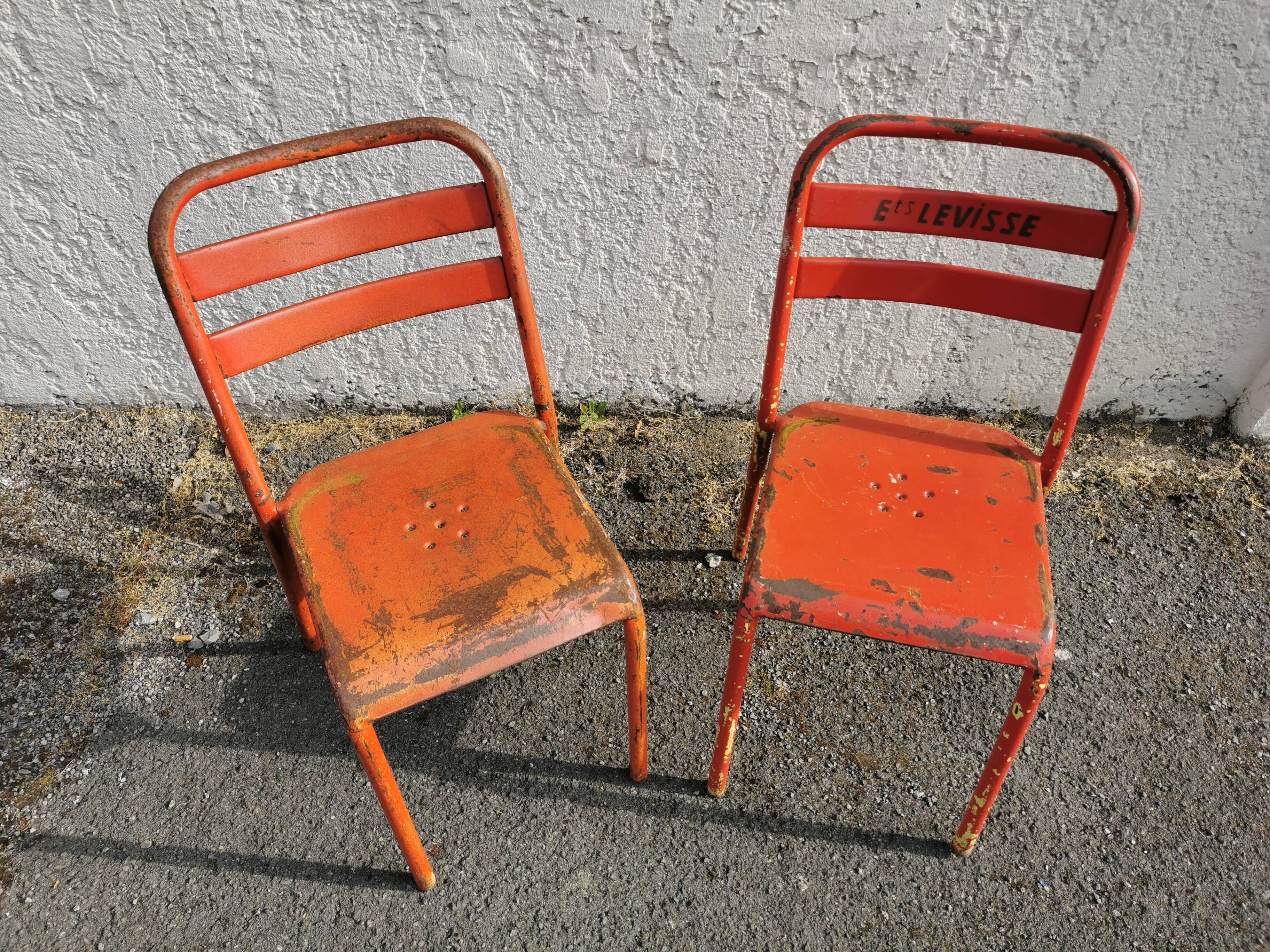 Pair of Tolix bistro chairs