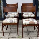 Set of 4 Vintage Teak Scandinavian Style Chairs