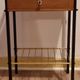 Bedside table, wood and metal, vintage, 60s