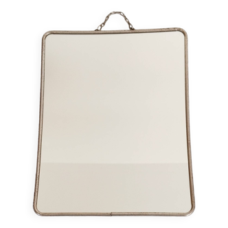 Hanging barber mirror with chain, 22.5 cm x 29 cm