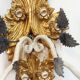 Polychrome beech wood sconces. Spain 1900
