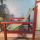 Fauteuil bois & tissu 1960s