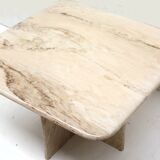 Square vintage Italian marble coffee table / side table from the 1970s