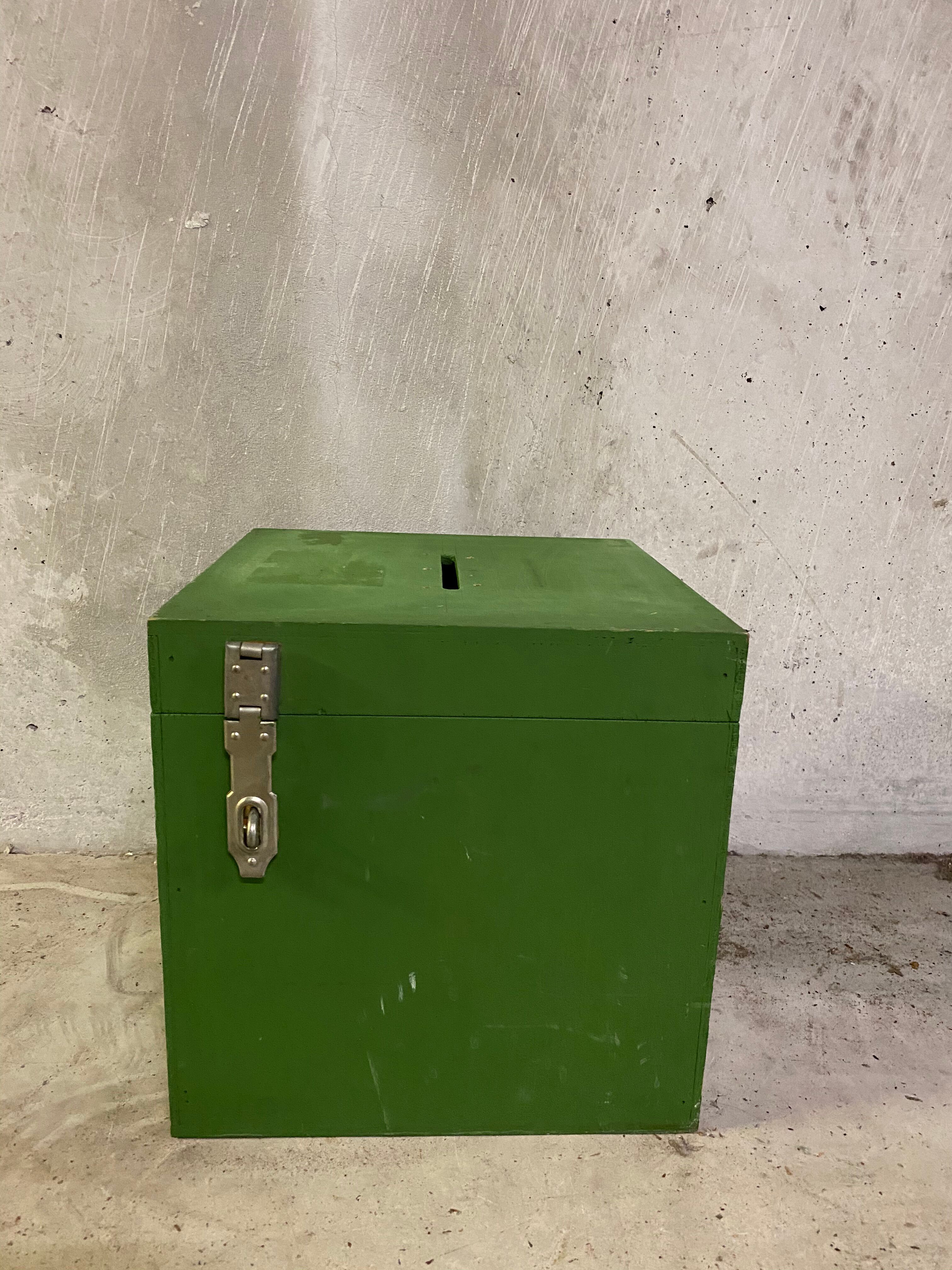 Green box, former ballot box