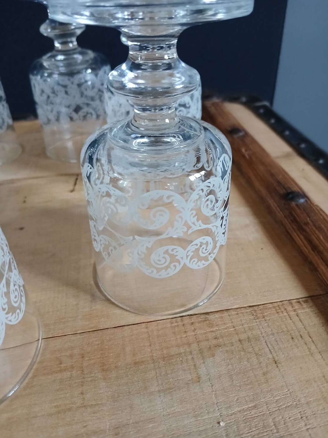 7 vintage wine glasses