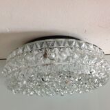 Round ceiling lamp in bubbled glass / vintage 60s-70s