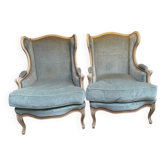 Pair of Louis XV style armchairs