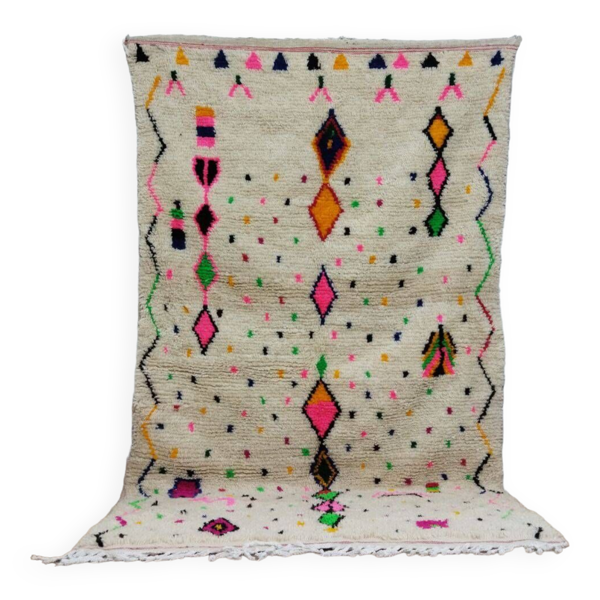 Handmade wool Berber rug 247x140 cm