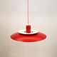 Red vintage Jeka Metaltryk  lamp  -  Danish Modern Design