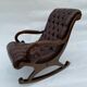 English 1960 english brown leather rocking chair