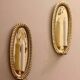 Vintage Swedish Oval Brass Wall Sconces