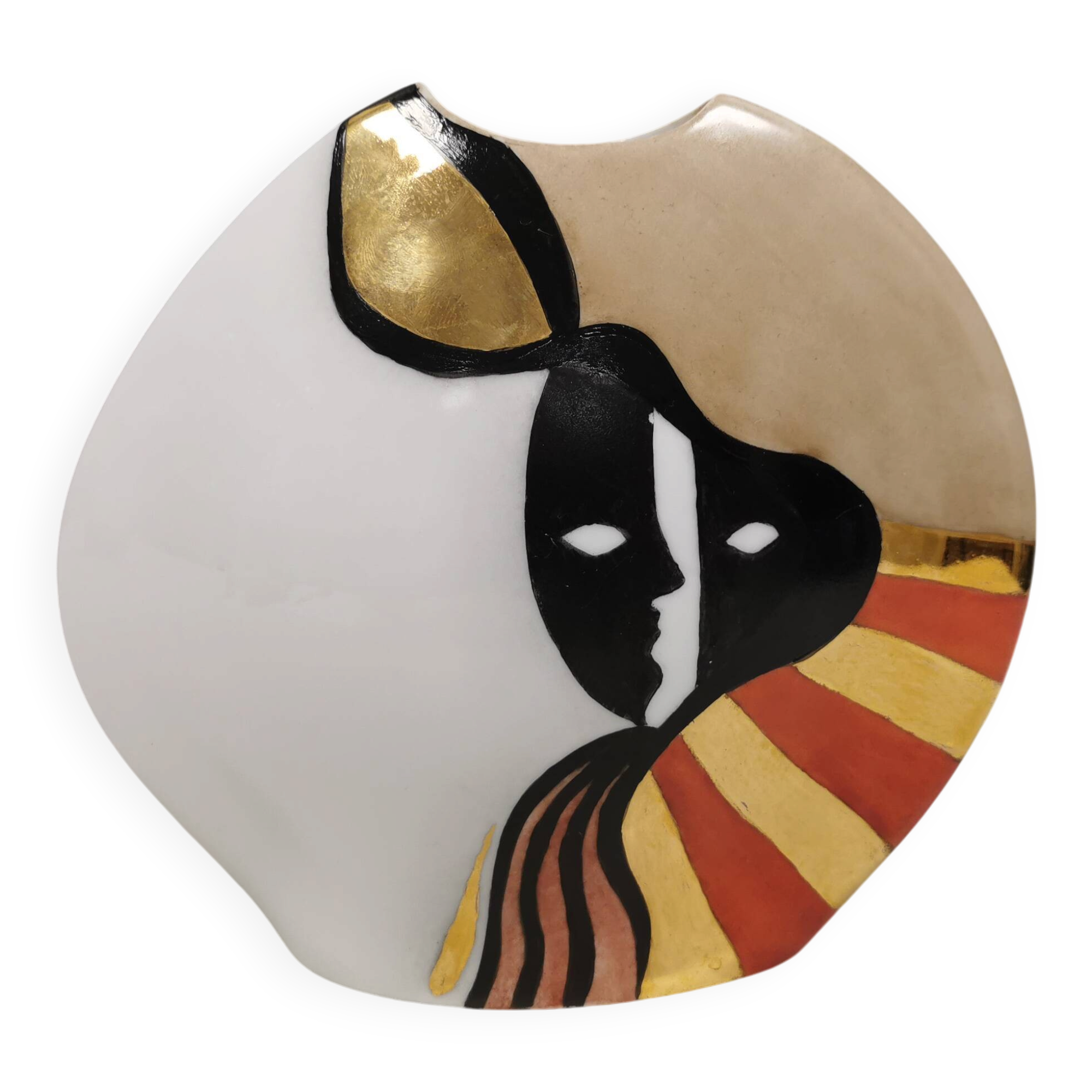 Vase with a motif, in an abstract style.