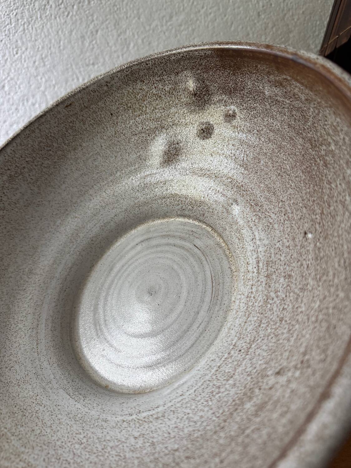 Large glazed stoneware bowl from the 60s