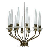 Rare Angelo Lelii for Arredoluce, 12-Lights Chandelier, Italy 1953