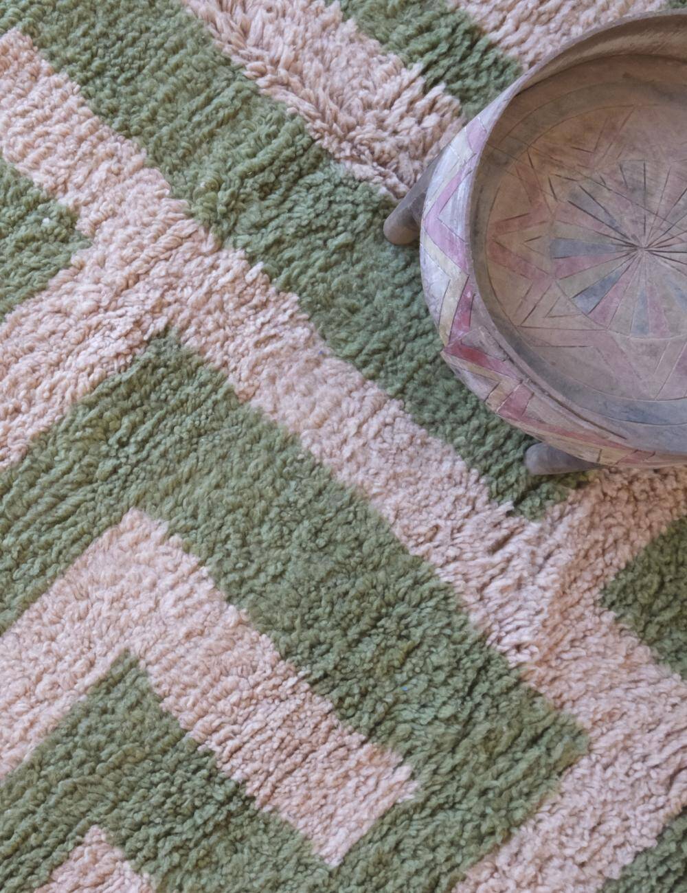Tapis Contemporain Vert et Beige - 305 x 250 cm