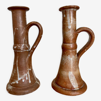 Pair of stoneware candlesticks 1960