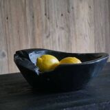 Bol, plat en bois brûlé wabi sabi