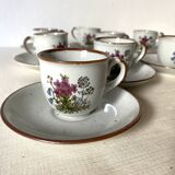 80s flowery stoneware cups