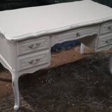 Louis XV style cherry wood desk refurbished in white