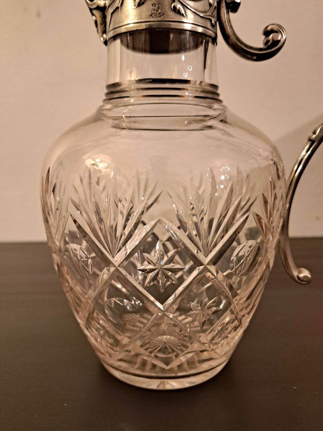 Gallia Christofle crystal and silver-plated metal jug