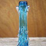 Vintage blown glass vase, blue vase, fat lava glass vase, interior decoration, collection