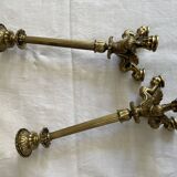 Pair of bronze candle holders